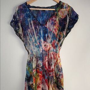 Mushbaby Sienna Rose Semi Sheer Multicolored Top